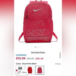 Nike Rush Pink Mesh Backpack